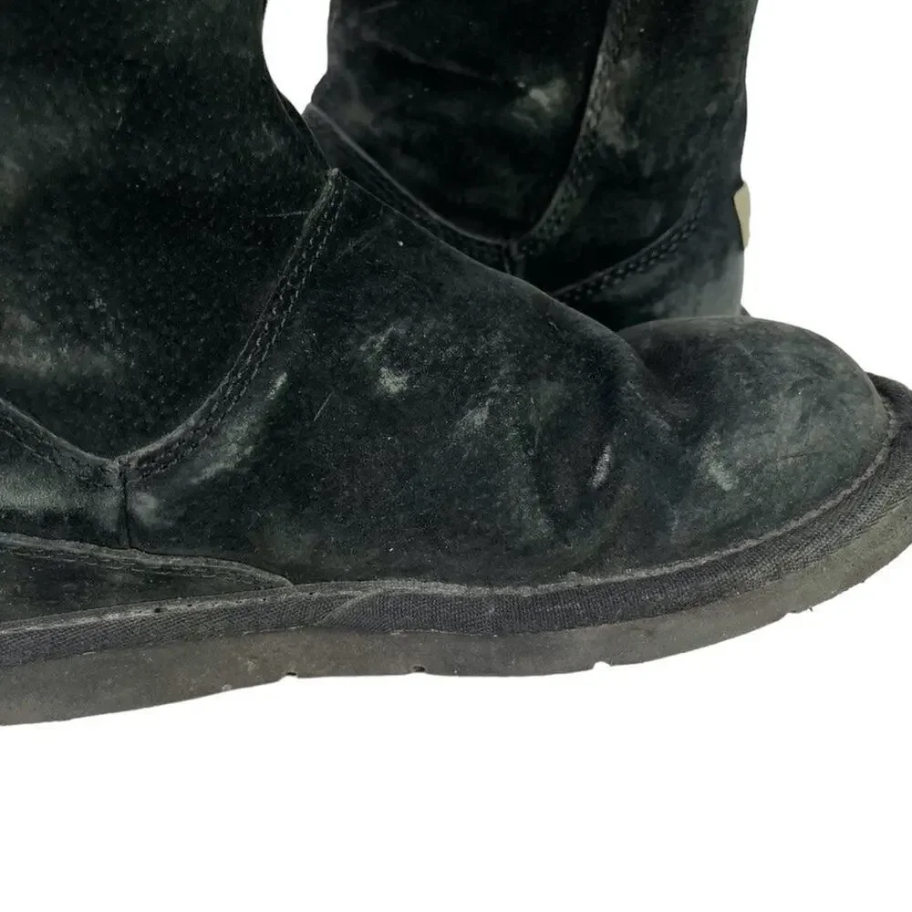 Ugg Australia Womens 5116 Mayfaire Black Side Zip Suede Genuine Leather Boots 6